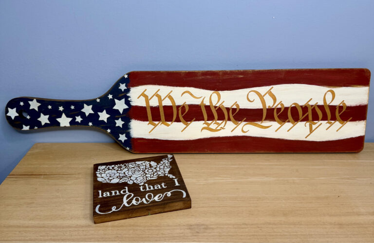 DIY Rustic American Flag Wood Sign