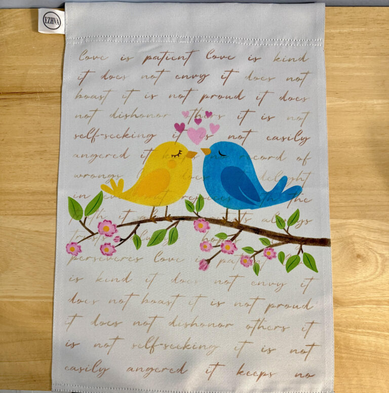 Sweet Love Birds Garden Flag DIY