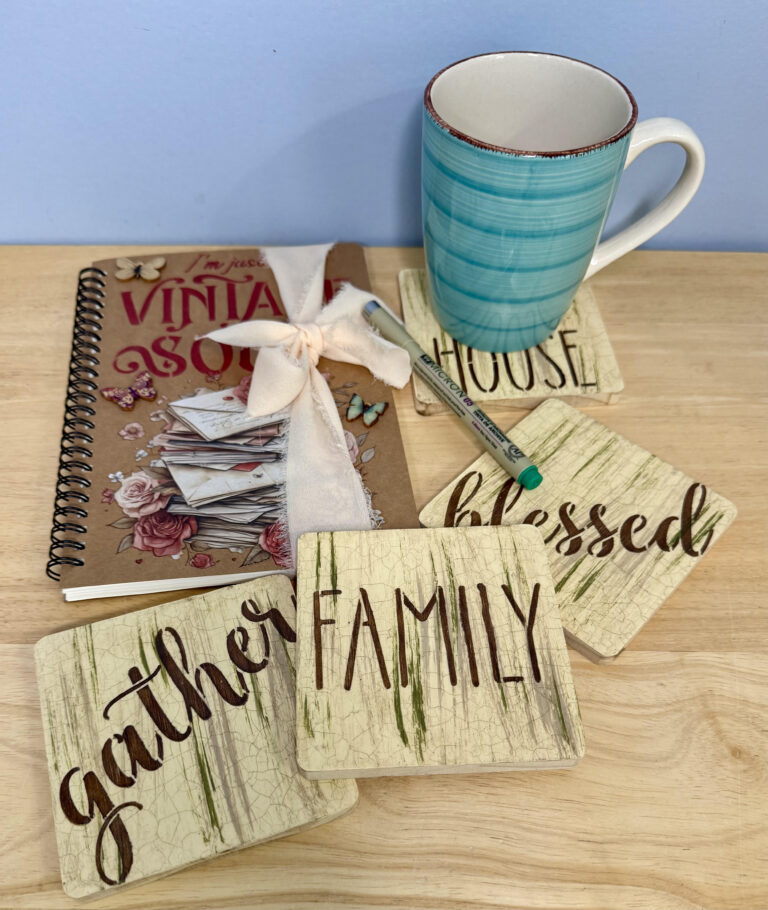 Rustic Farmhouse Coasters with Crackle Finish DIY