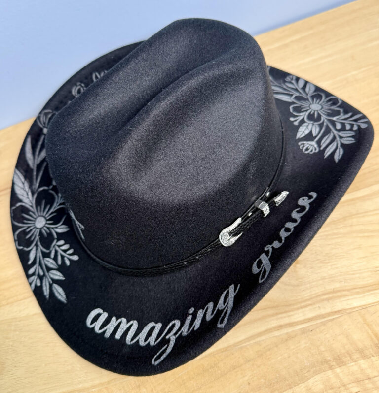 DIY Stenciled Cowgirl Hat & Ball Cap Makeover