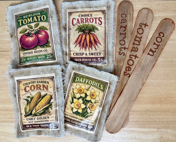 Seed Packets with Garden Markers