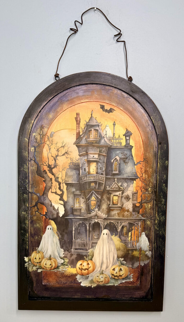 DIY Haunted House and Whimsical Ghost Halloween Arch (Double Sided Sign)