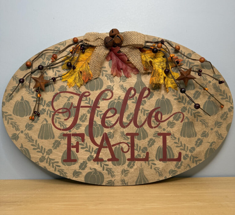 DIY Rustic Hello Fall Sign with a Reverse Stain Technique