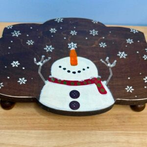 Rustic Snowman Footed Riser