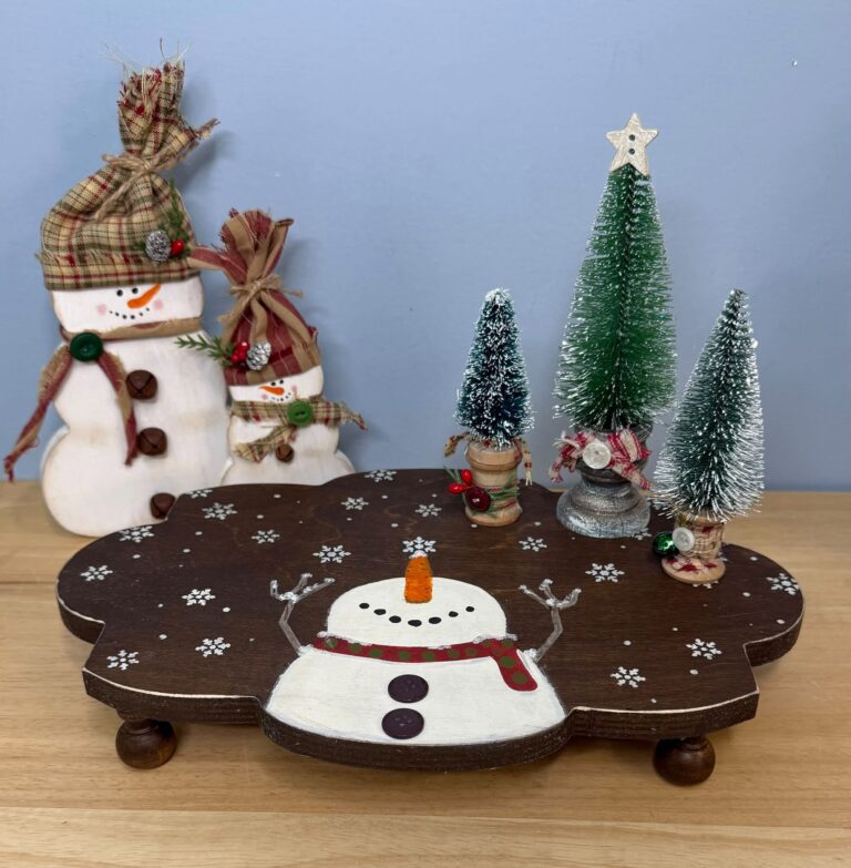 DIY Primitive Snowman Decor for Winter