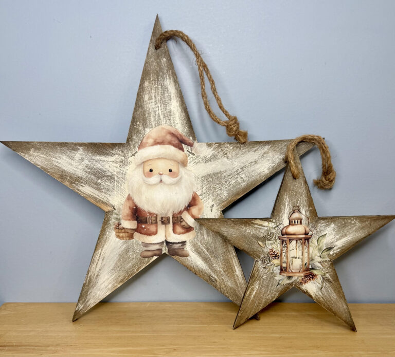 DIY Reversible Rustic Christmas Star Decor